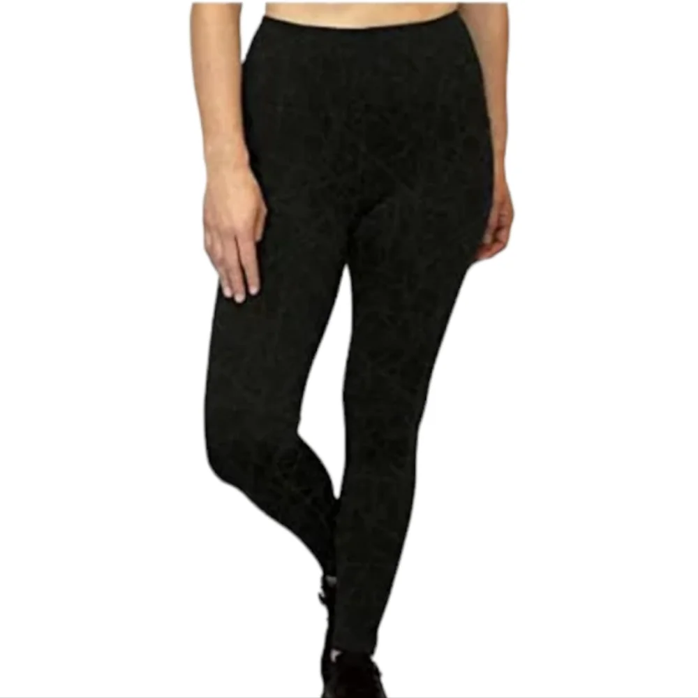 Spyder Black Web Print High Rise Active Performance Pants Leggings - Picture 1 of 9